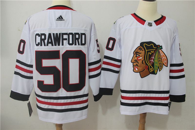 Men Chicago Blackhawks #50 Crawford white Hockey Stitched Adidas NHL Jerseys